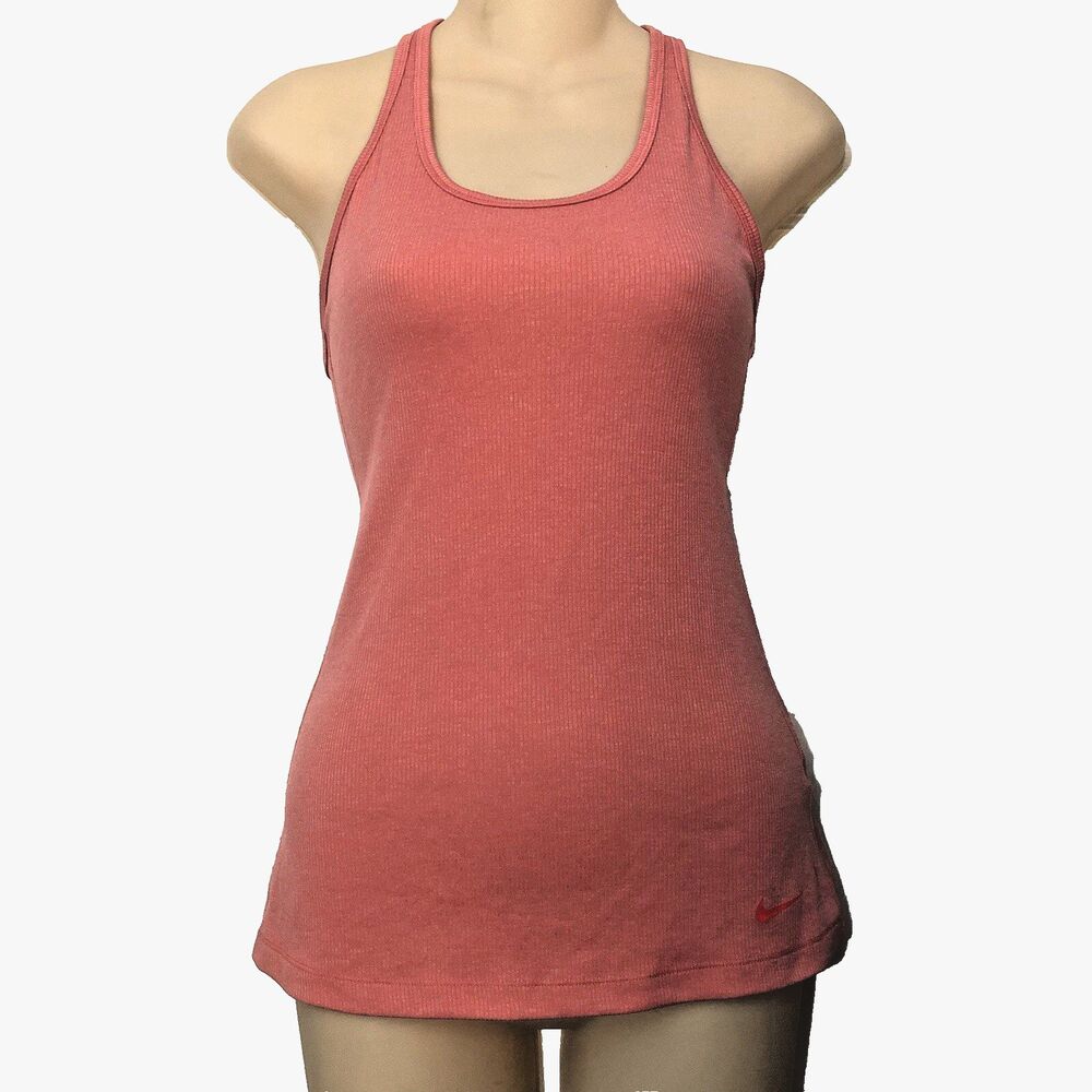 Womens Dri Fit Tank Racerback S Peach Pink Nike Logo Lightweight